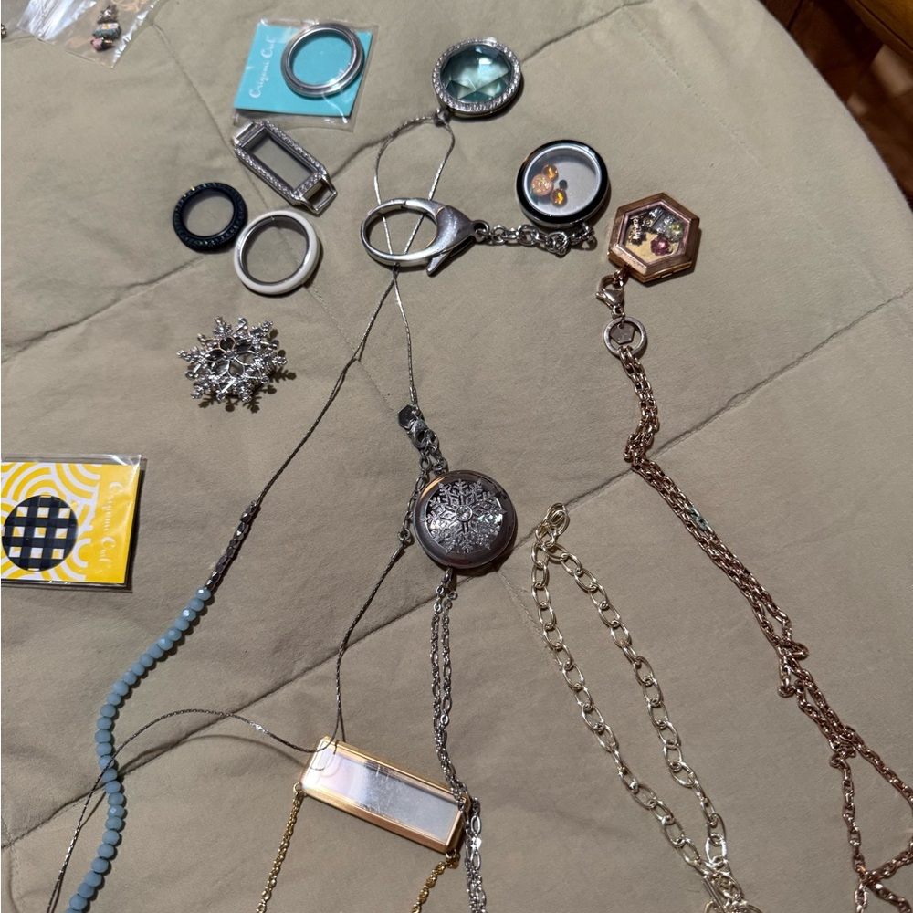 Assorted Jewelry Collection with Chains and Pendants